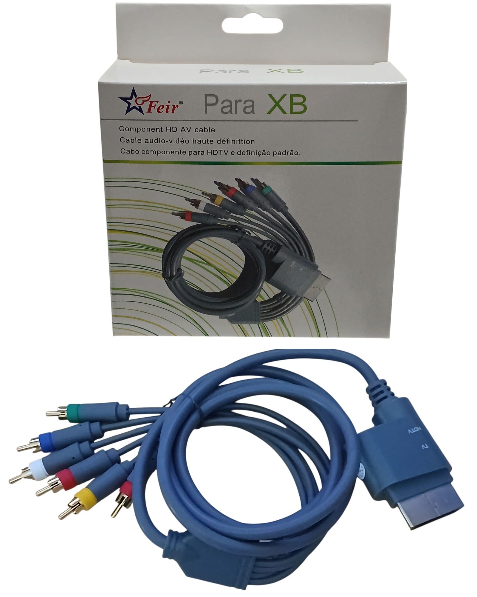 Cabo Vídeo Componente + Av Para Xbox 360